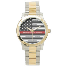 Firefighter Pension Gift Thin Red Line Armbandsur