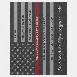 Firefighter Pension Gift Thin Red Line Flagga Fleecefilt