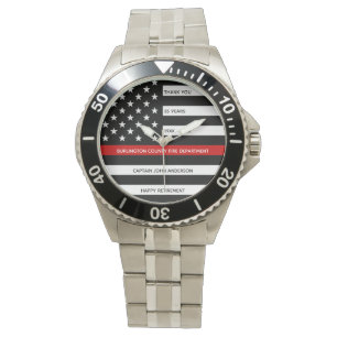 Firefighter Pension Modern Years Thin Red Line Armbandsur