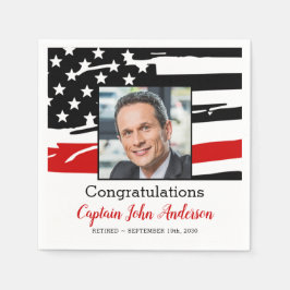 Firefighter Pension Party Photo Thin Red Line Pappersservett