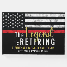 Firefighter Pension Party Red Line Flagga Fireman Gästböcker