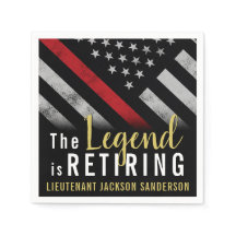 Firefighter Pension Party Red Line Flagga Fireman