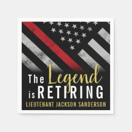 Firefighter Pension Party Red Line Flagga Fireman Pappersservett