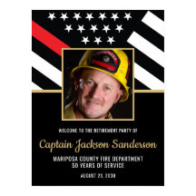 Firefighter Pension Party Red Line Flagga Photo