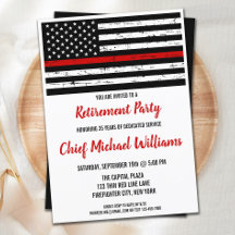 Firefighter Pension Party Thin Red Line Flagga