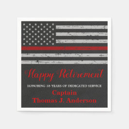 Firefighter Pension Party Thin Red Line Flagga Pappersservett