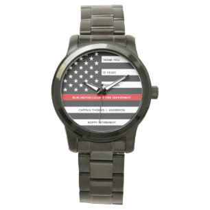 Firefighter Pension Personlig Thin Red Line Armbandsur