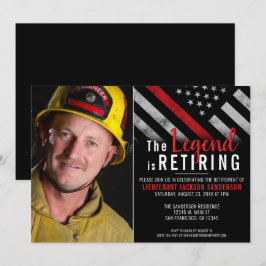Firefighter Pension Photo Thin Red Line Fireman Inbjudningar