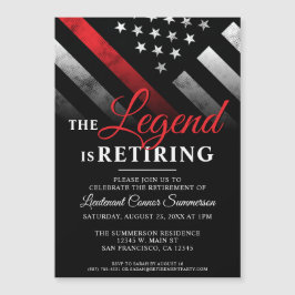 Firefighter Pension Red Line Flagga Fireman Magnetisk Inbjudningskort