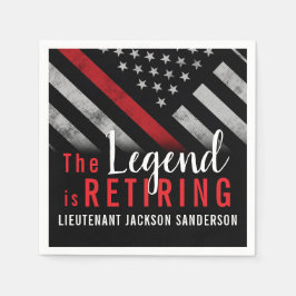 Firefighter Pension Red Line Flagga Fireman Pappersservett