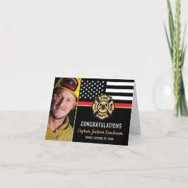 Firefighter Pension Red Line Flagga Photo Kort