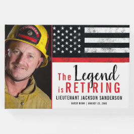 Firefighter Pension Thin Red Line Fireman Photo Gästböcker