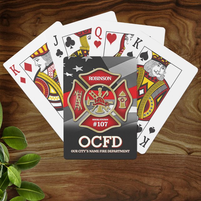 Firefighter Personalized Playing Cards Casinokort (Skapare uppladdad)
