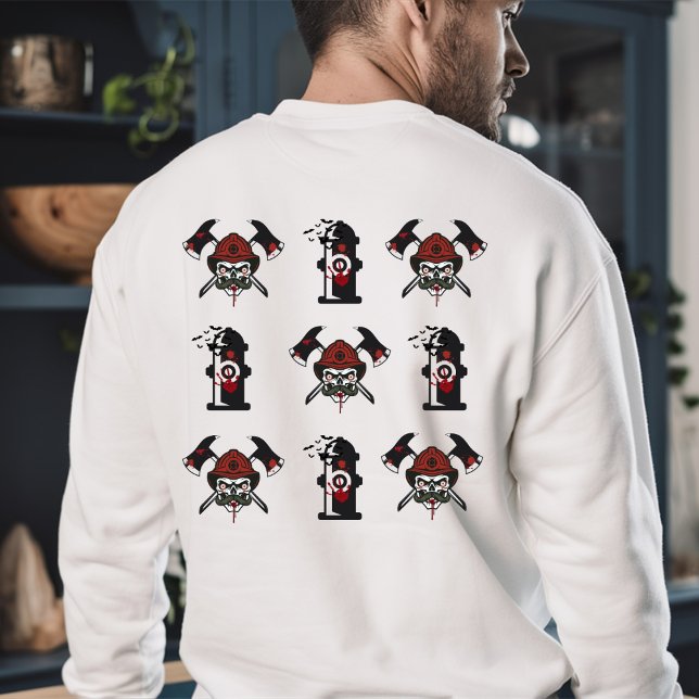 Firefighter Personlig Namn Halloween Gift Lång Ärmad Tröja (Skapare uppladdad)