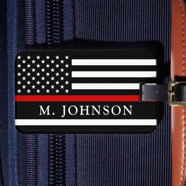 Firefighter Personlig Thin Red Line Bagagebricka (Skapare uppladdad)