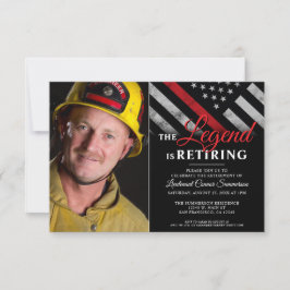 Firefighter Photo Thin Red Line Fireman Pension Inbjudningar