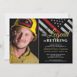 Firefighter Photo Thin Red Line Fireman Pension Inbjudningar