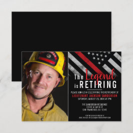 Firefighter Photo Thin Red Line Fireman Pension Inbjudningar