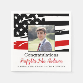 Firefighter Photo Thin Red Line Studenten Pappersservett