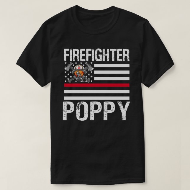 Firefighter POPPY stöder Thin Red Line US Fla T Shirt (Design framsida)