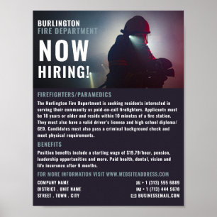 Firefighter Porträtt, rekrytering av brandmän Poster