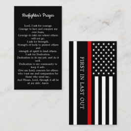 Firefighter Prayer Fireman Thin Red Line Visitkort