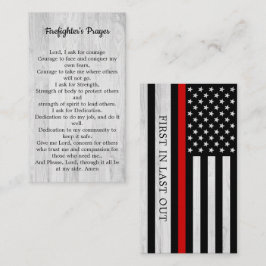 Firefighter Prayer Thin Red Line Fireman Visitkort