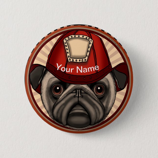 Firefighter Pug Knapp (Framsida)