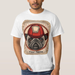 Firefighter Pug Tshirt T Shirt