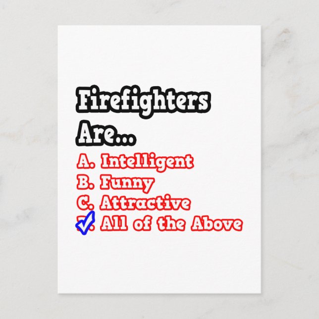 Firefighter Quiz..Joke Vykort (Framsida)