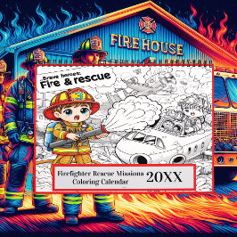 Firefighter Rädding Uppdrag färgning 2025/2026 Kalender