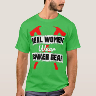 Firefighter Real Women Bära Bunker Gear Citote T Shirt
