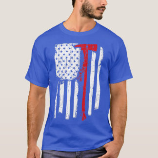 Firefighter Red Line American Flagga med Fireman A T Shirt