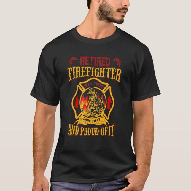 Firefighter Redraget Firefighter och Proud 1 T Shirt (Framsida)