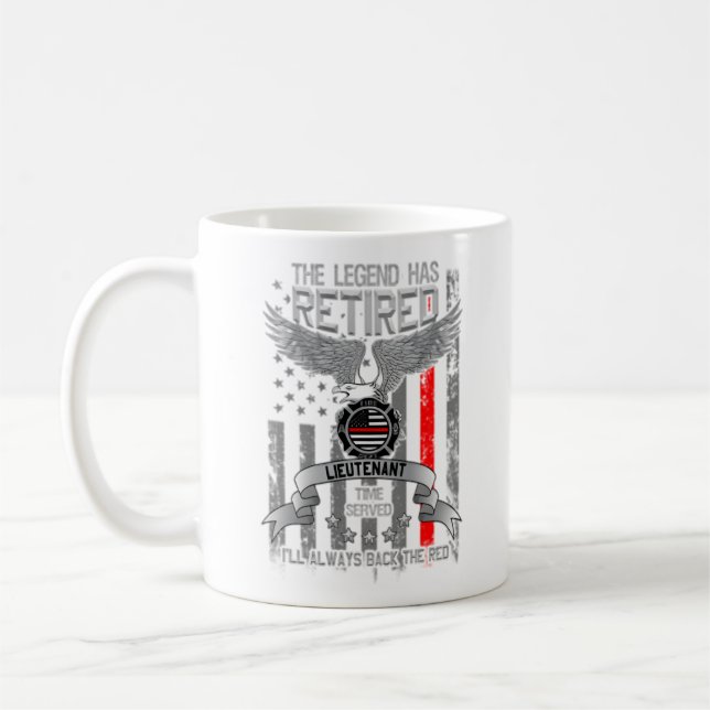 Firefighter Retiret Thin Red Line Redraget Legend Kaffemugg (Vänster)