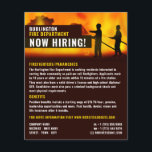 Firefighter Scene, rekrytering av brandmän Flygblad<br><div class="desc">Firefighter Scene,  Firefighter Reduction Flyer från Affärskortet Store.</div>