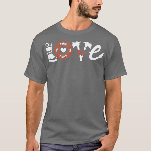 Firefighter Shirt- Love Firefighter Tee Gift (Framsida)