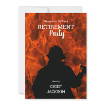 Firefighter Silhouette Flames Pension Party