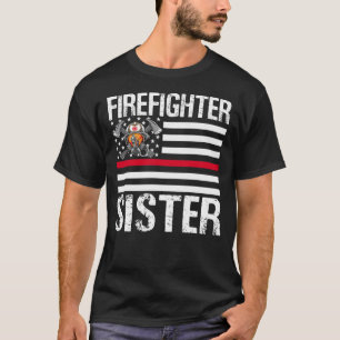 Firefighter SISTER stöder Thin Red Line US Fl T Shirt