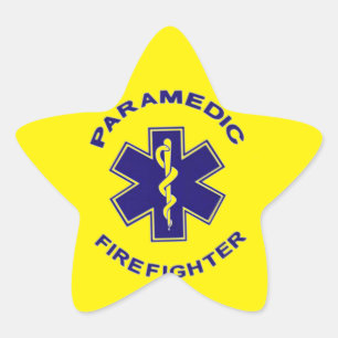 Firefighter Sjukvårdare Stjärnformat Klistermärke