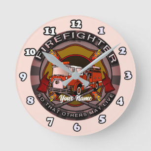 Firefighter So other May Live-klocka Rund Klocka
