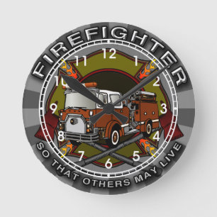 Firefighter So other May Live-klocka Rund Klocka