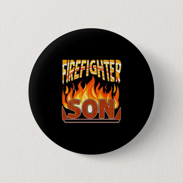 Firefighter Son Fireman Gift Proud Firefighter Quo Knapp (Framsida)