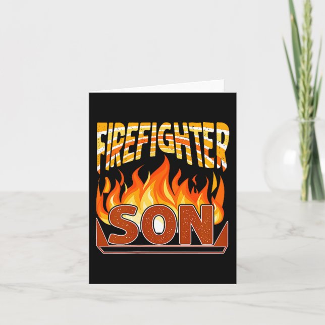 Firefighter Son Fireman Gift Proud Firefighter Quo Kort (Framsida)