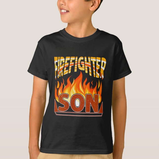 Firefighter Son Fireman Gift Proud Firefighter Quo T Shirt (Framsida)