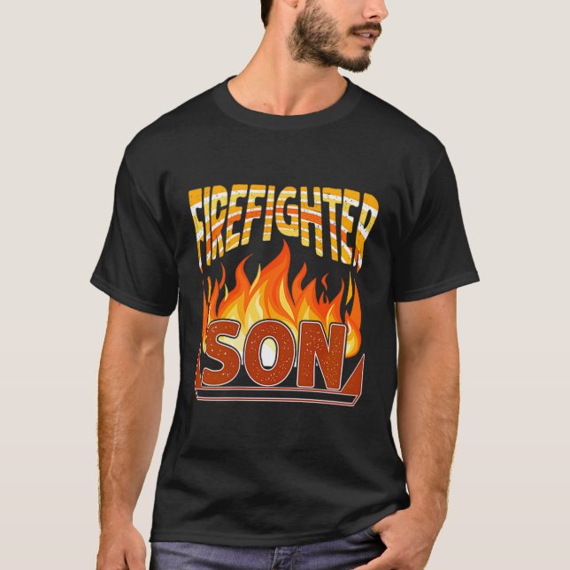 Firefighter Son Fireman Gift Proud Firefighter Quo T Shirt (Framsida)