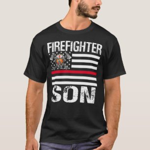 Firefighter SON stöder Thin Red Line US Flagga T Shirt