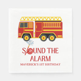 Firefighter Sound The Alarm Birthday Pappersservett