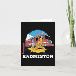Firefighter Spela Badminton Fireman Firematch Sp Kort