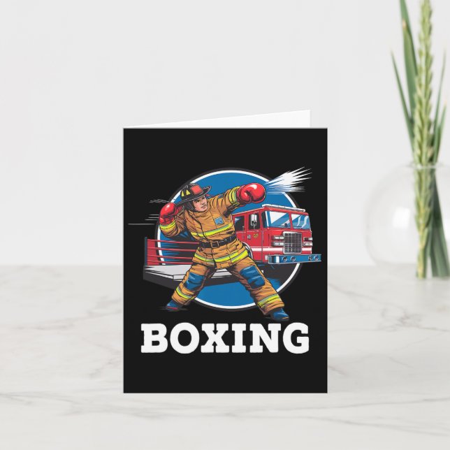 Firefighter Spela Boxing Fireman Firematch Sport Kort (Framsida)
